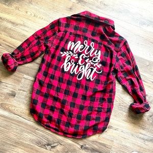 Christmas Buffalo Plaid Button Down